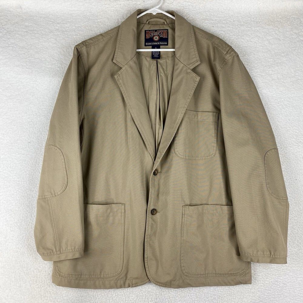 Duluth Trading Jacket Mens XL Tan Fire Hose Presentation Canvas Blazer Workwear‎